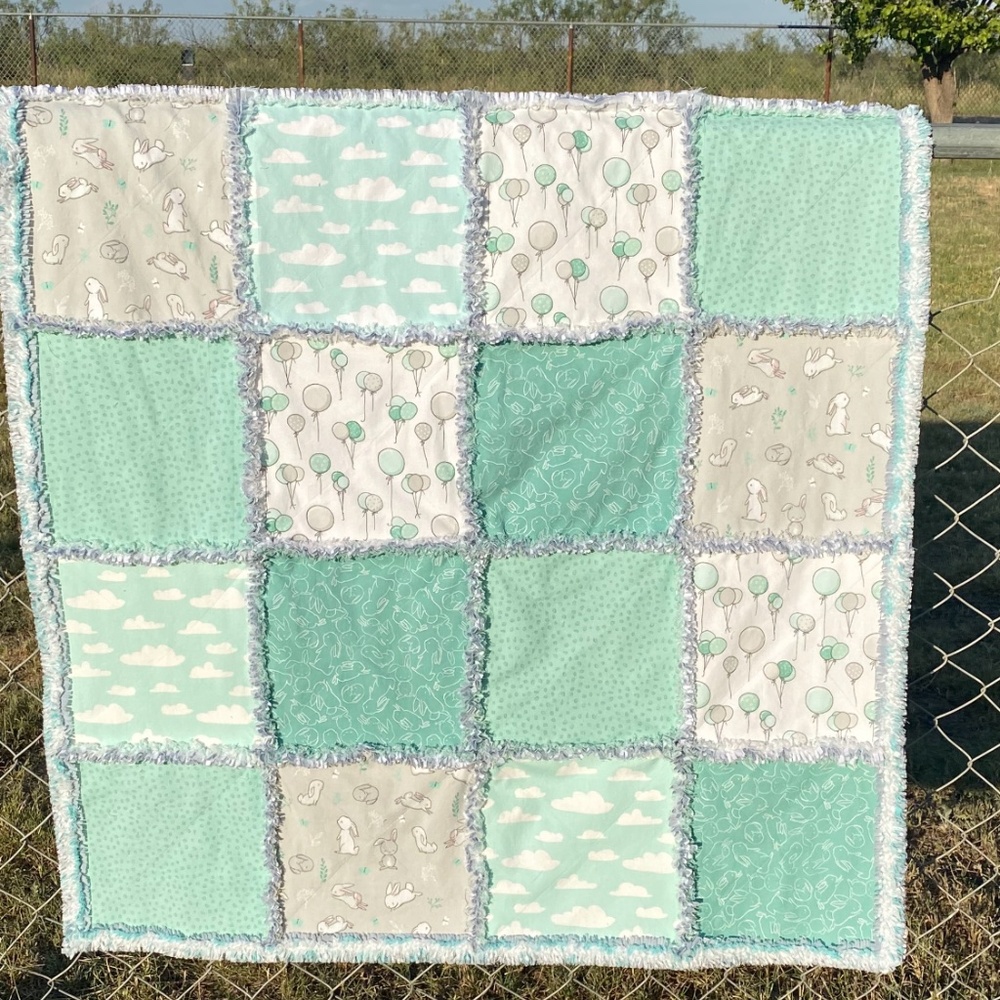 Handmade rag baby quilt